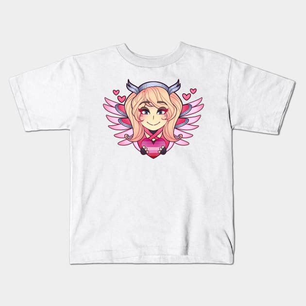 Pink Mercy Lesbian Pride Kids T-Shirt by danirc_art